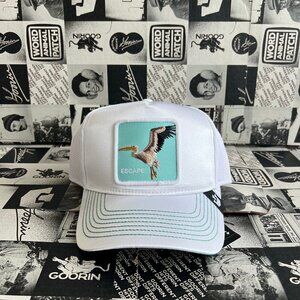 Goorin Bros White Trucker Hat with Pelican Patch